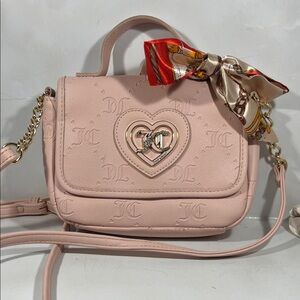 Juicy Couture Blush Pink Crossbody Bag with Heart Accent